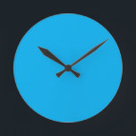 Aqua Blue Round Clock<br><div class="desc">Aqua Blue solid colour Wall Clock by Gerson Ramos.</div>