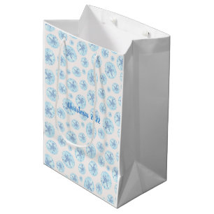 Aqua-blue sand dollar gift bag