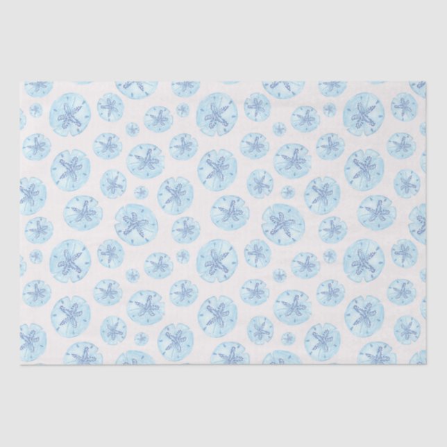 Aqua-blue sand dollar tissue paper (Front)