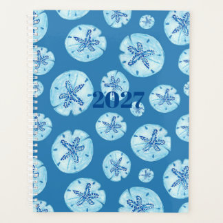 Aqua-blue sand dollar year planner