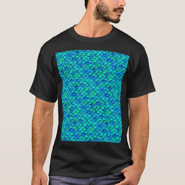Aqua Blue Scales T-Shirt (Front)
