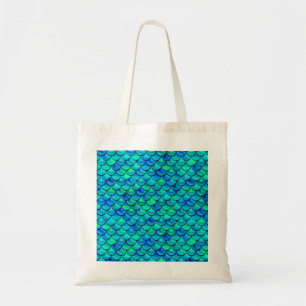 Aqua Blue Scales Tote Bag
