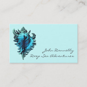 Aqua Blue Sea Shell Business Cards