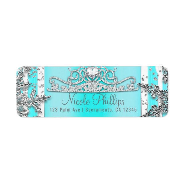 Aqua Blue & Silver Winter Wonderland Snowflakes (Front)