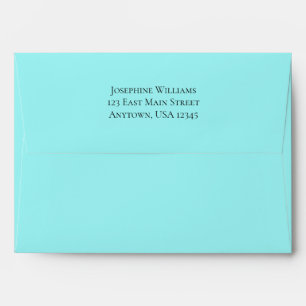 Aqua Blue Simple A7 5x7 Return Address Envelope