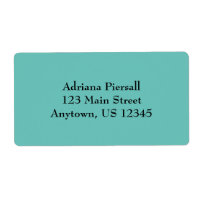 Aqua Blue Simple Plain Shipping Labels