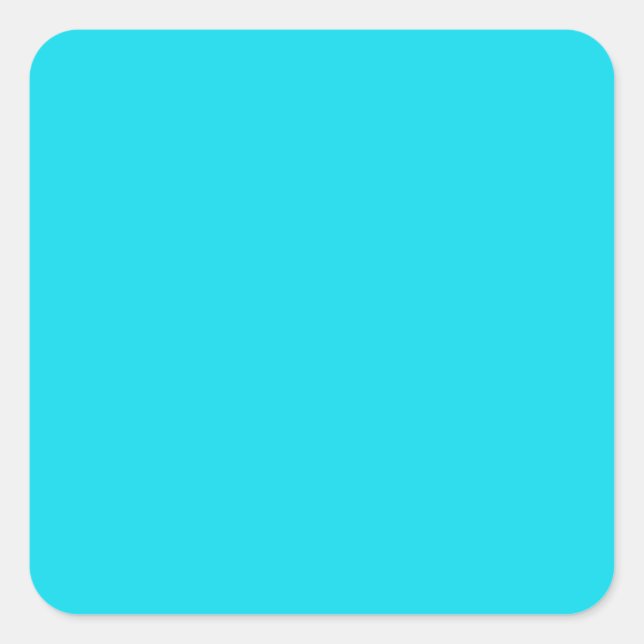Aqua Blue Square Sticker (Front)