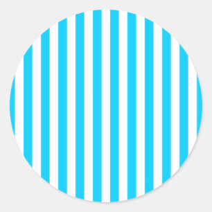 Aqua Blue Stripes Classic Round Sticker