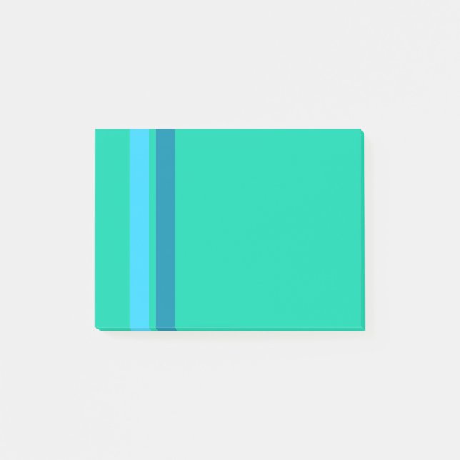 Aqua Blue Stripes Post-it® Notes (Front)