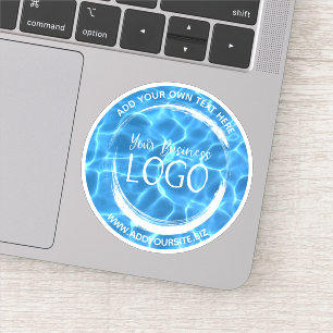 Aqua Blue Swimming Pool Business Logo Circle