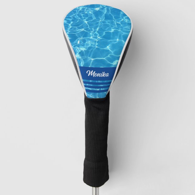 Aqua Blue Swimming Pool Personised  Golf Head Cover (Front)