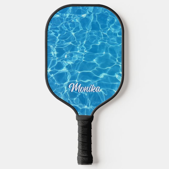 Aqua Blue Swimming Pool Personised  Pickleball Paddle (Front)