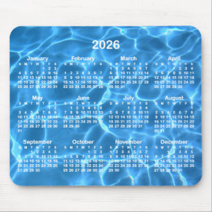 Aqua Blue Swimming Pool Photo 2026 Calendar Mouse Mat