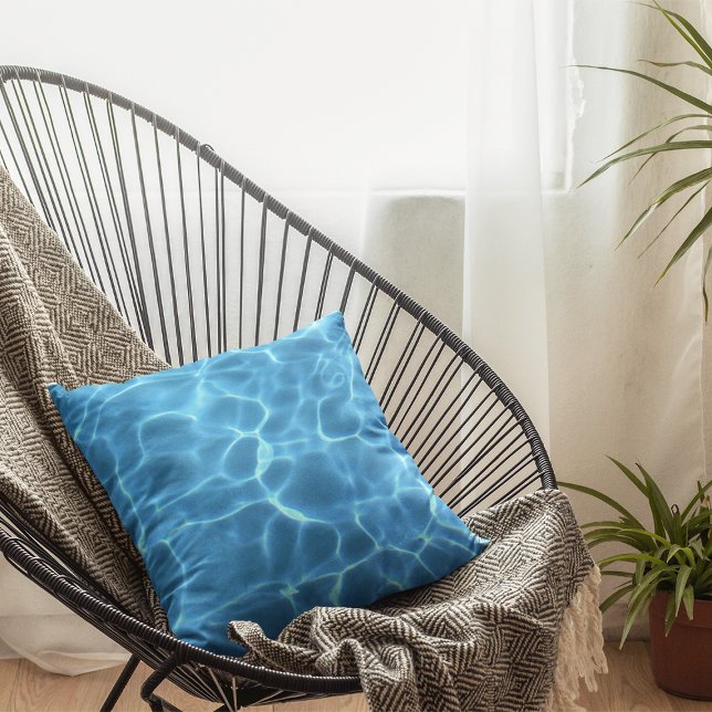 Aqua Blue Swimming Pool Photo Cushion (Aqua Blue Swimming Pool Photo Throw Pillow)