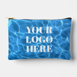 Aqua Blue Swimming Pool Photo for Your Logo Accessory Pouch