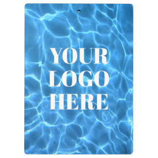 Aqua Blue Swimming Pool Photo for Your Logo Clipboard