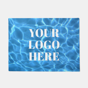 Aqua Blue Swimming Pool Photo for Your Logo Doormat