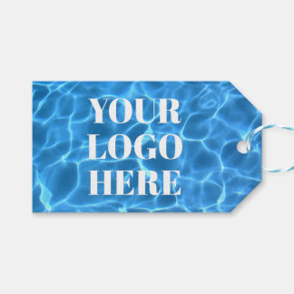 Aqua Blue Swimming Pool Photo for Your Logo Gift Tags