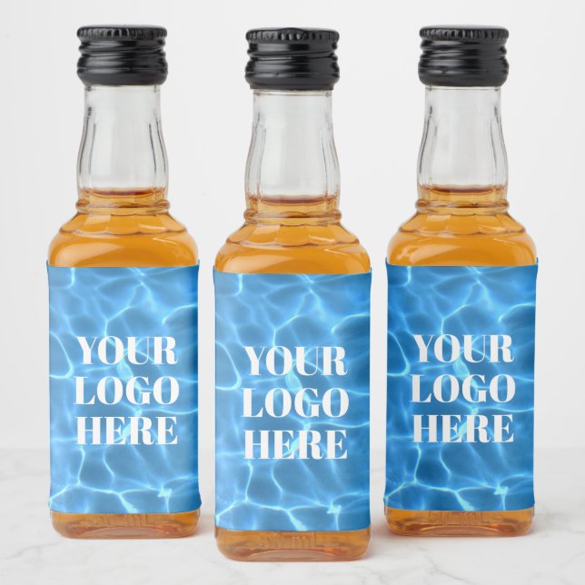 Aqua Blue Swimming Pool Photo for Your Logo Liquor Bottle Label (Bottles)