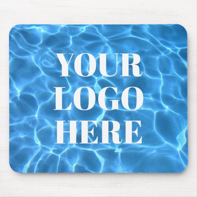 Aqua Blue Swimming Pool Photo for Your Logo Mouse Mat (Front)