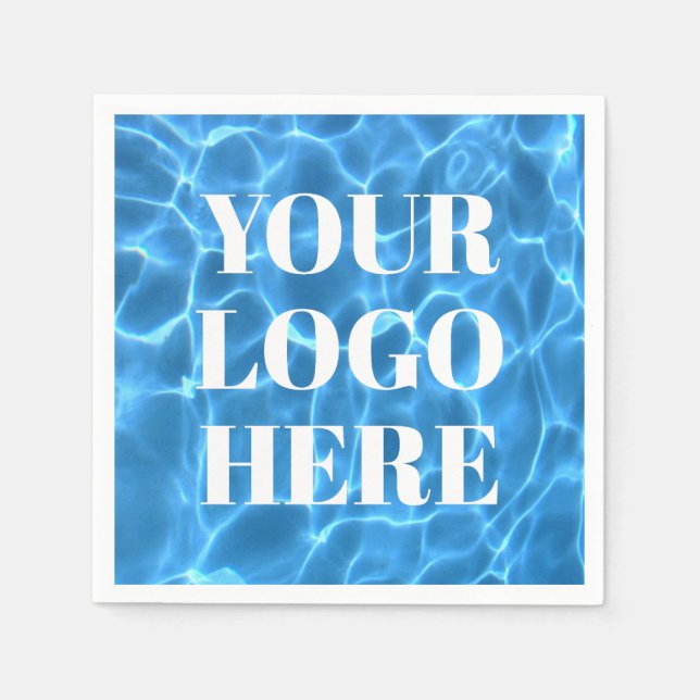 Aqua Blue Swimming Pool Photo for Your Logo Napkin (Front)