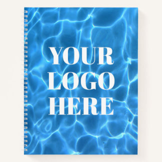 Aqua Blue Swimming Pool Photo for Your Logo Notebook