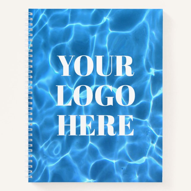 Aqua Blue Swimming Pool Photo for Your Logo Notebook (Front)