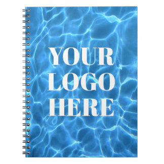 Aqua Blue Swimming Pool Photo for Your Logo Notebook