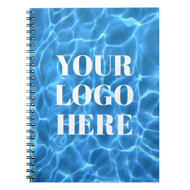 Aqua Blue Swimming Pool Photo for Your Logo Notebook (Front)