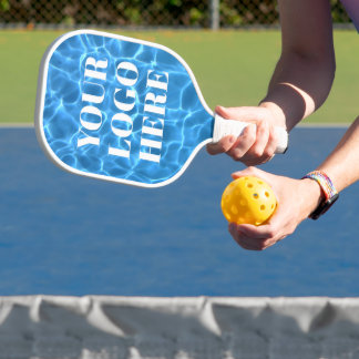 Aqua Blue Swimming Pool Photo for Your Logo Pickleball Paddle