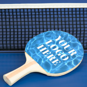 Aqua Blue Swimming Pool Photo for Your Logo Ping Pong Paddle
