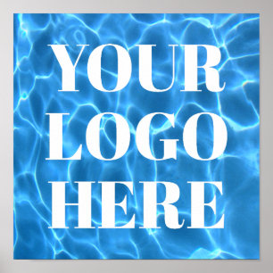 Aqua Blue Swimming Pool Photo for Your Logo Poster