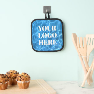 Aqua Blue Swimming Pool Photo for Your Logo Pot Holder