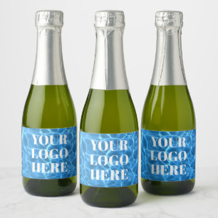 Aqua Blue Swimming Pool Photo for Your Logo Sparkling Wine Label