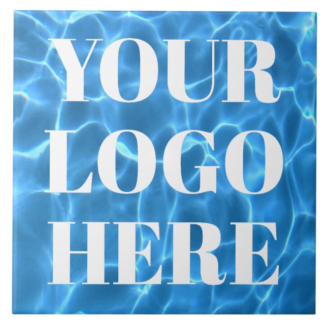 Aqua Blue Swimming Pool Photo for Your Logo Tile (Front)