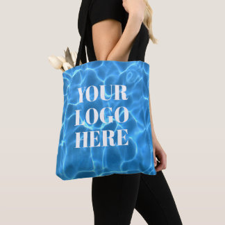 Aqua Blue Swimming Pool Photo for Your Logo Tote Bag