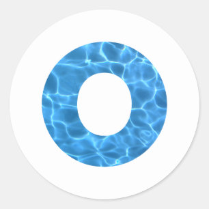 Aqua Blue Swimming Pool Photo Monogram O Classic Round Sticker