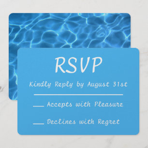 Aqua Blue Swimming Pool Photo RSVP Invitation