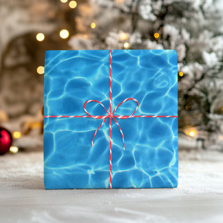 Aqua Blue Swimming Pool Photo Wrapping Paper Sheet
