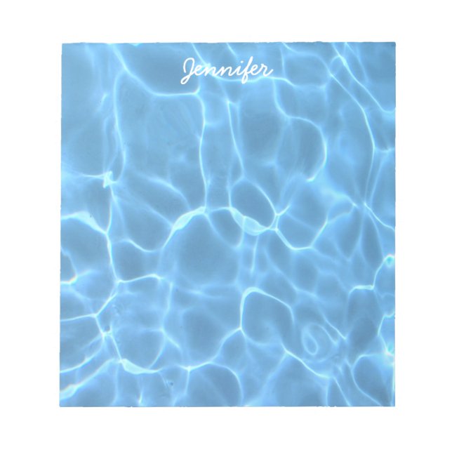Aqua Blue Swimming Pool Soft Colours Photo Notepad (Front)