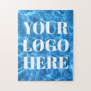 Aqua Blue Swimming Pool Vertical Photo Your Logo Jigsaw Puzzle
