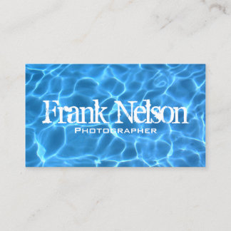 Aqua Blue Swimming Pool Water Photo Business Card