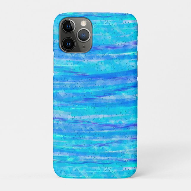 Aqua Blue, Teal and Purple  Speckled Waves   Case-Mate iPhone Case (Back)