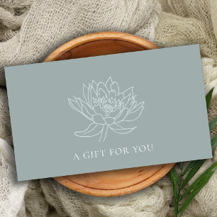 AQUA BLUE TEAL GOLD LOTUS FLORAL GIFT CERTIFICATE