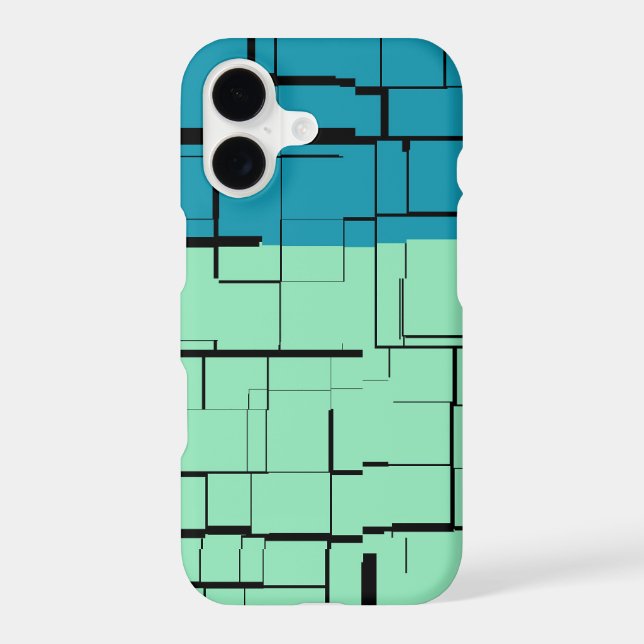 Aqua Blue Teal Green Modern Pattern (Back)