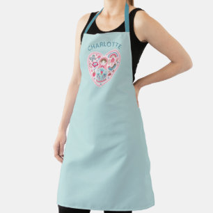 Aqua Blue Teal Modern Girly Kitchen Apron
