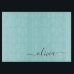 Aqua Blue Teal Modern Script Girly Monogram Name Cutting Board<br><div class="desc">Aqua Blue Teal Simple Script Monogram Name Cutting Board. This makes the perfect graduation,  birthday,  wedding,  bridal shower,  anniversary,  baby shower or bachelorette party gift for someone that loves glam luxury and chic styles.</div>