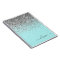 Aqua Blue Teal Silver Glitter Monogram