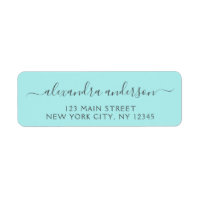 Aqua Blue Teal Silver Script Typography Wedding