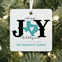 Aqua Blue Texas JOY Photo Holiday